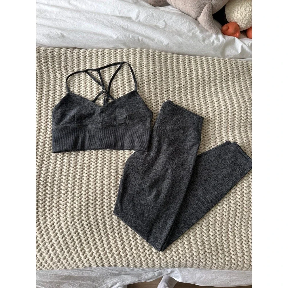 Alo dark heather grey alosoft 7/8 leggings